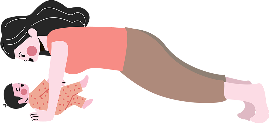 Mama-Baby-Yoga in Halle (Saale): Zeichnung Hand, das ein Baby schützt