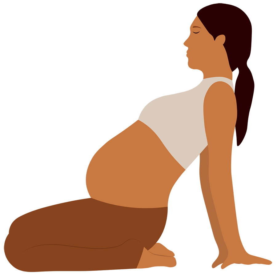 Schwangerschaftsyoga in Halle (Saale): Zeichnung von schwangerer Frau in Yoga-Übung